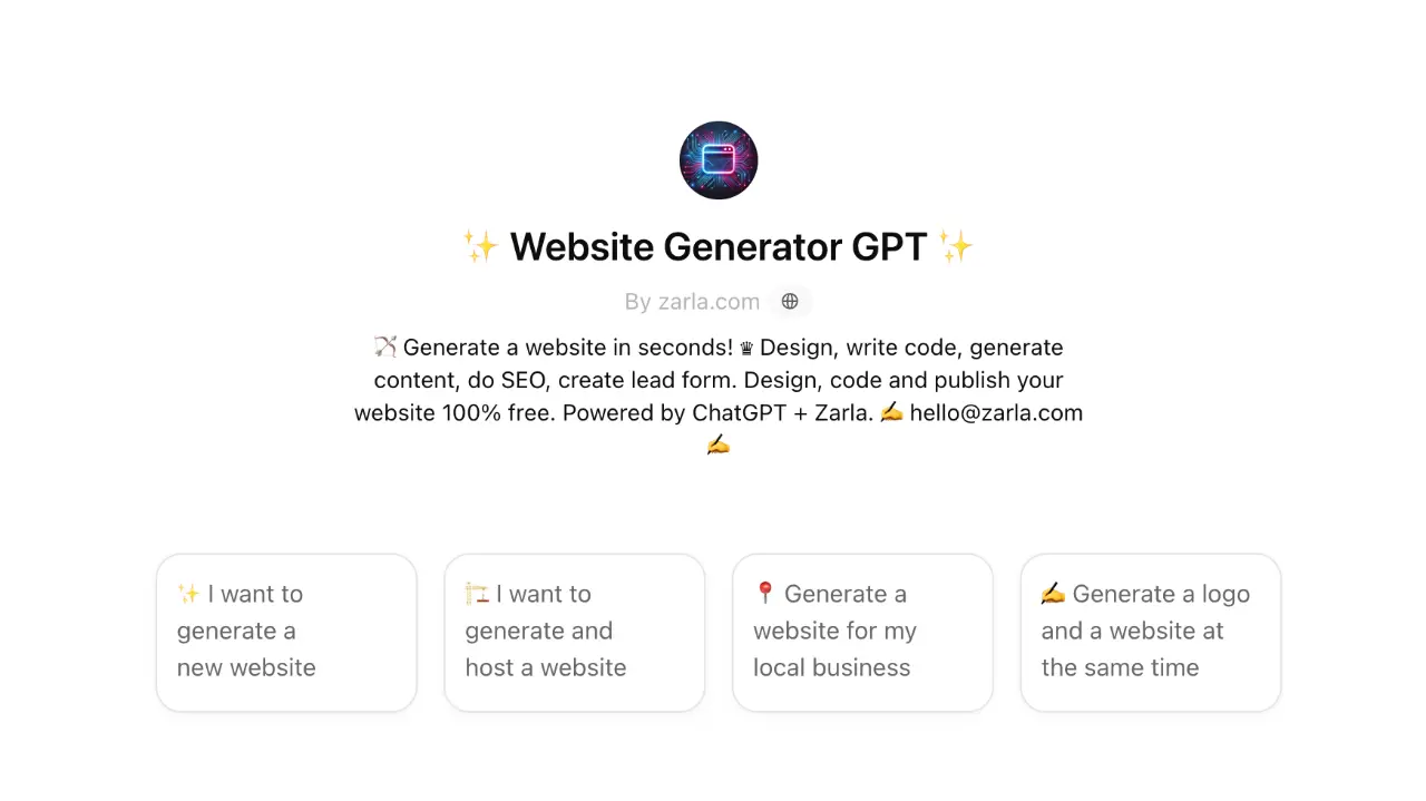 Website Generator GPT