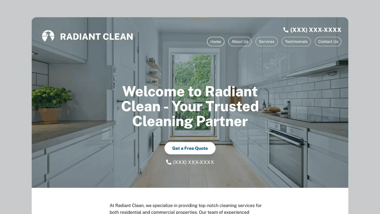 Create a cleaning business website