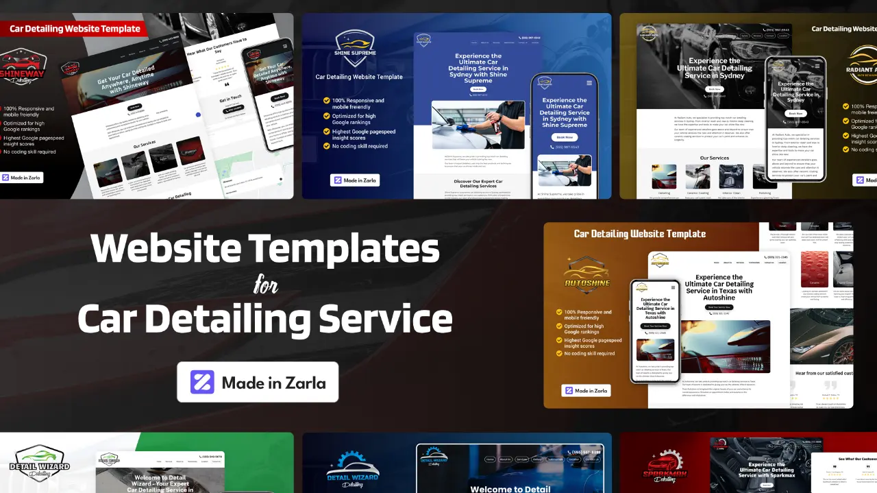 Free car detailing website template